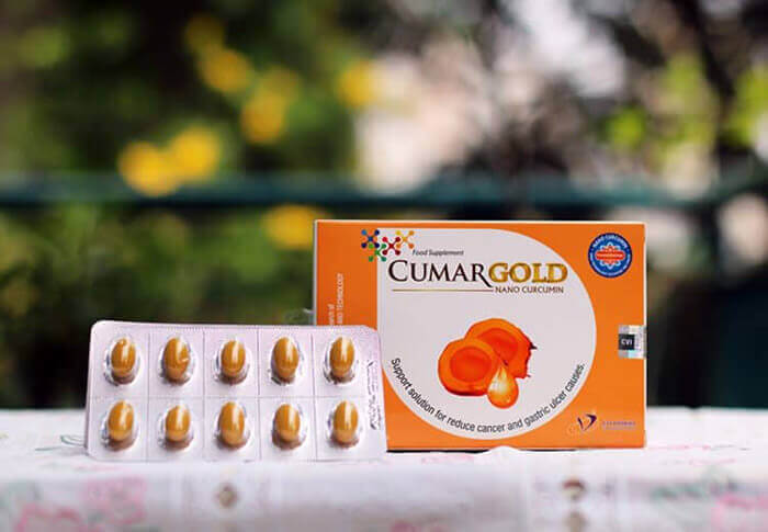 CumarGold là viên nang mềm dạng bào chế Nano Curcumin thành những viên nang mềm với vỏ thuốc